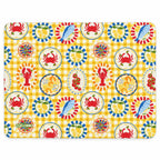 Individual de Mesa Retangular Pratos Mediterrânicos Xadrez Amarelo | Cucawik