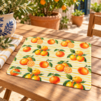 Individual de Mesa Retangular Laranjas Algarvias Fundo Riscas Laranjas — lifestyle