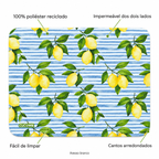 Individual de Mesa Retangular Limões Sicilianos Fundo Riscas Azuis — caracteristicas