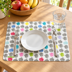 Individual de Mesa Retangular Maçãs Coloridas — utilizacao