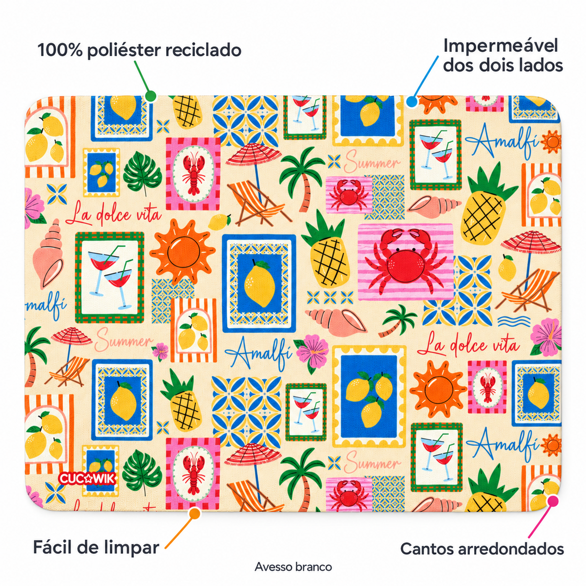 Individual de Mesa Retangular Patchwork Verão Dolce Vita — caracteristicas