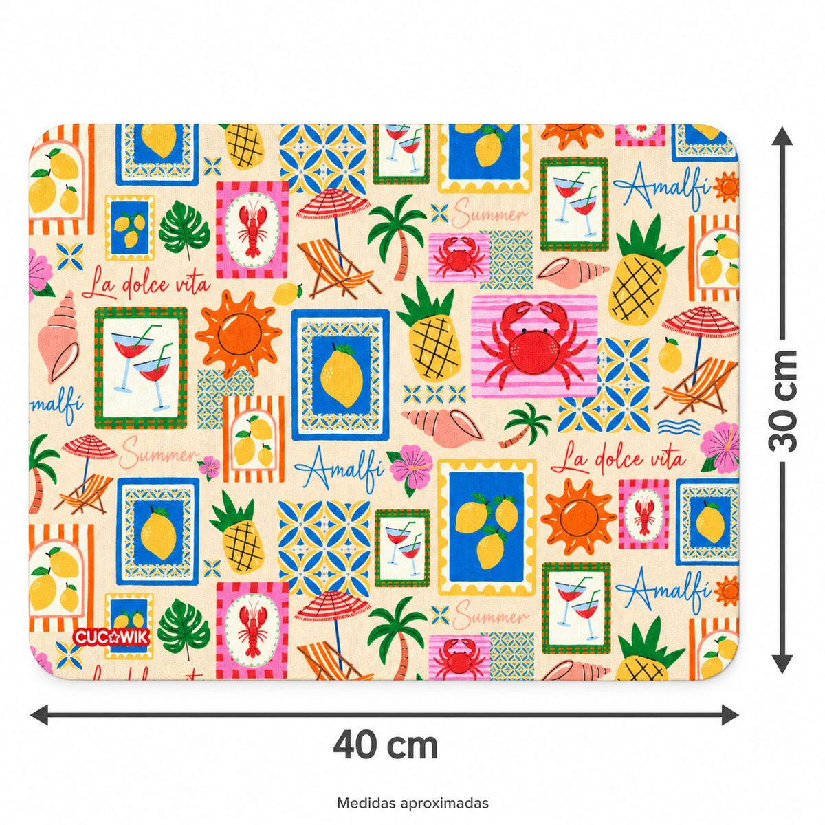 Individual de Mesa Retangular Patchwork Verão Dolce Vita — medidas