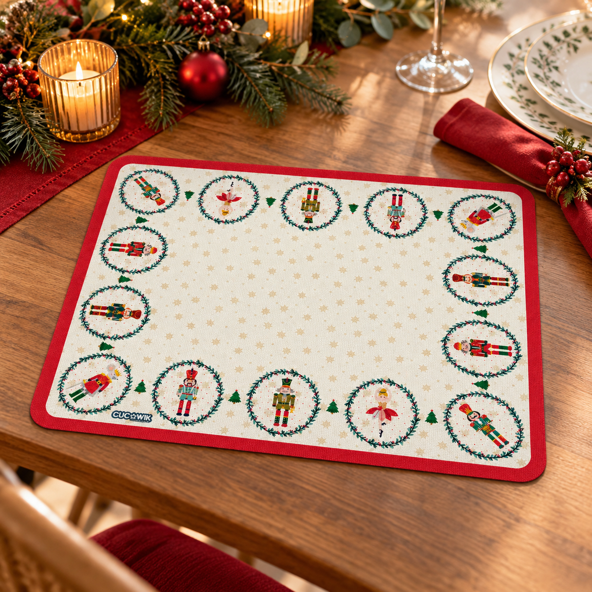 Individual de Mesa Retangular Quebra Nozes Estrelas — lifestyle