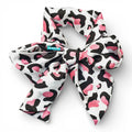 Lenço Faixa de Cetim Kelly 7x100 Animal Print Leopardo Rosa e Preto | Cucawik