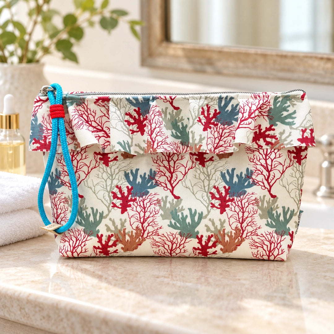 Bolsa Maggy Corais Marinhos fechada num toucador luminoso, Cucawik