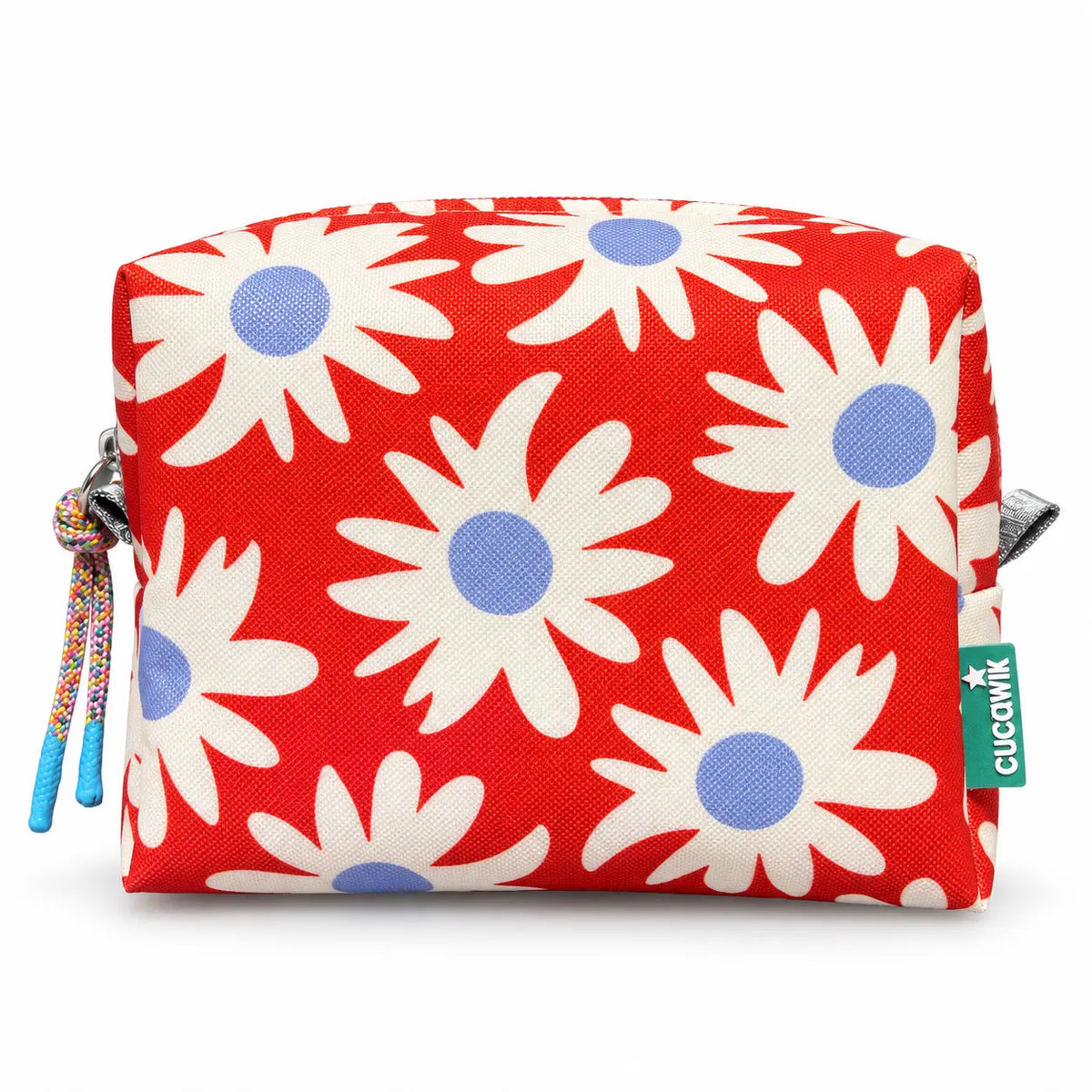 Necessaire Grande Impermeável Eden Margaridas Fundo Laranja
