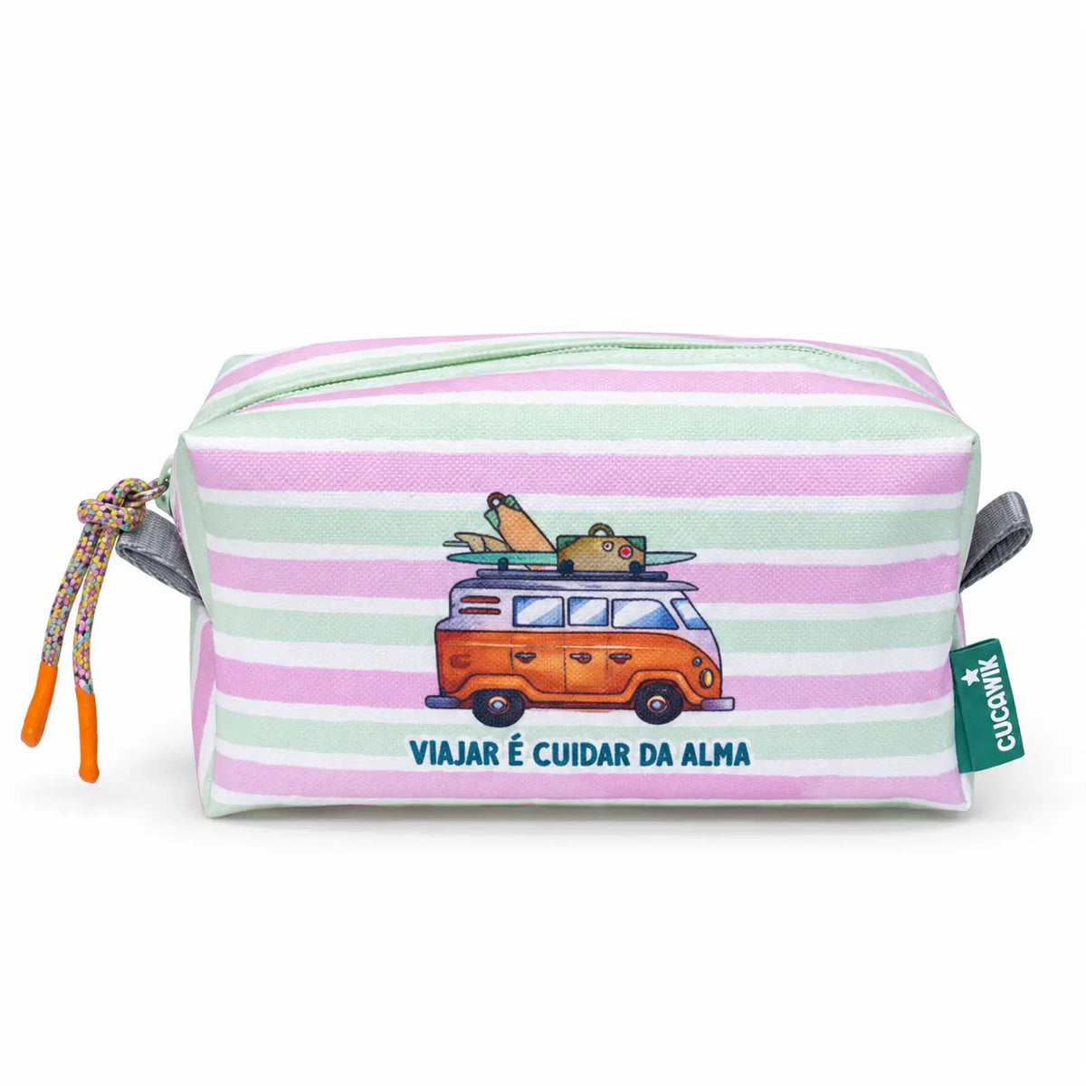 Necessaire Médio Impermeável Eden "Viajar é Cuidar da Alma"