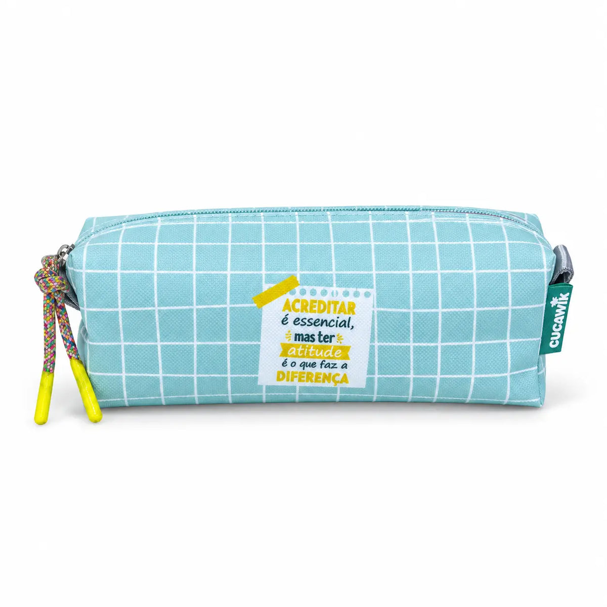 Necessaire Pequeno Impermeável Eden "Acreditar É Essencial Mas Ter Atitude Faz A Diferença"