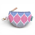Porta-Moedas Meia-Lua Sol Ikat Pastel Rosa Verde Azul