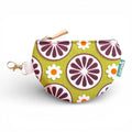 Porta-Moedas Meia-Lua Sol Flores Retro Verde Roxo