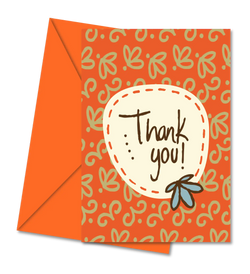 Postal de Agradecimento "Thank You!" Laranja | Cucawik