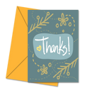 Postal de Agradecimento "Thanks!" Azul Petróleo | Cucawik