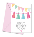 Postal de Aniversário com Pompons "Happy Birthday to You" | Cucawik