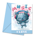 Postal com Mensagem Inspiradora "Music - I Love" | Cucawik