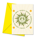 Postal com Mensagem Inspiradora "Peace Love and Freedom" | Cucawik