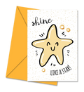 Postal com Mensagem Inspiradora "Shine Like a Star" | Cucawik