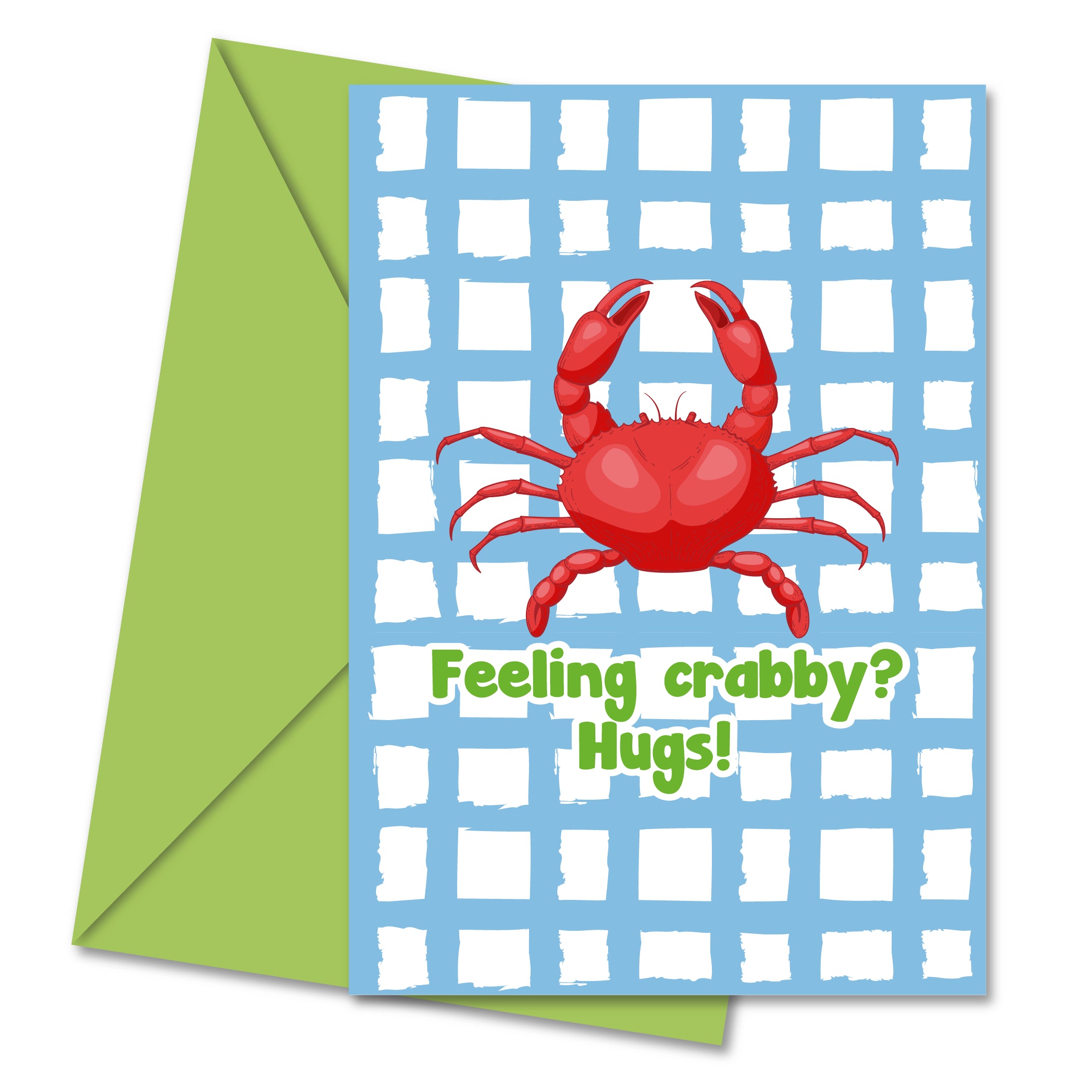 Postal com Mensagem Inspiradora Feeling Crabby? Hugs! | Cucawik