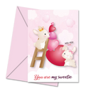 Postal de Namorados com Pinguins Pedido de Casamento "You are My Sweetie" | Cucawik
