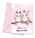 Postal de Namorados com Corujas "You are My Sweetie" | Cucawik