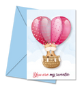 Postal de Namorados com Gatos no Balão de Ar Quente "You are My Sweetie" | Cucawik