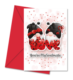 Postal de Gnomos Joaninhas Love "You're My Soulmate" | Cucawik