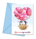 Postal de Namorados com Girrafas no Balão de Ar Quente "You are My Sweetie" | Cucawik