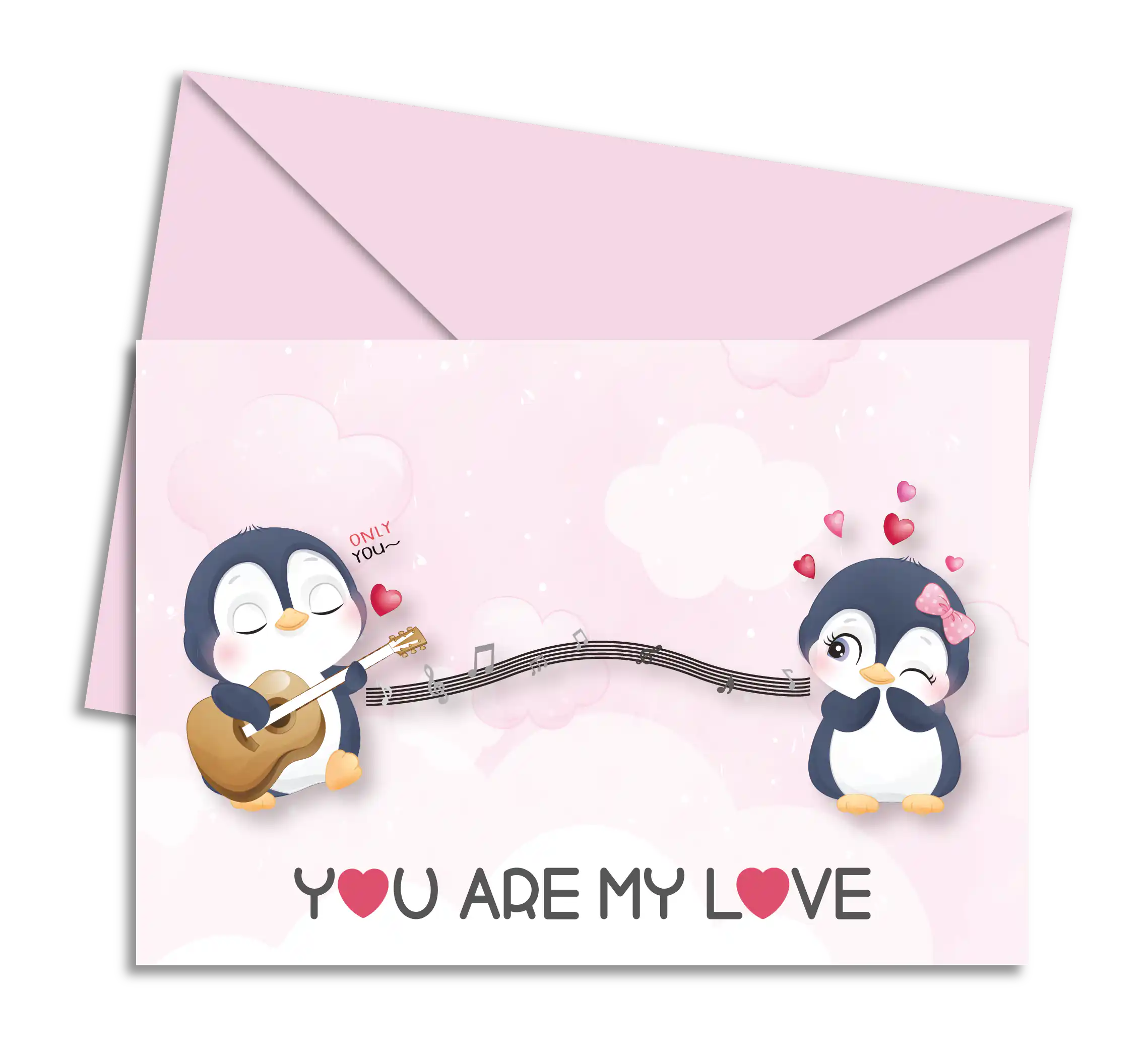 Postais de Namorados Desdobráveis com Envelope Cucawik