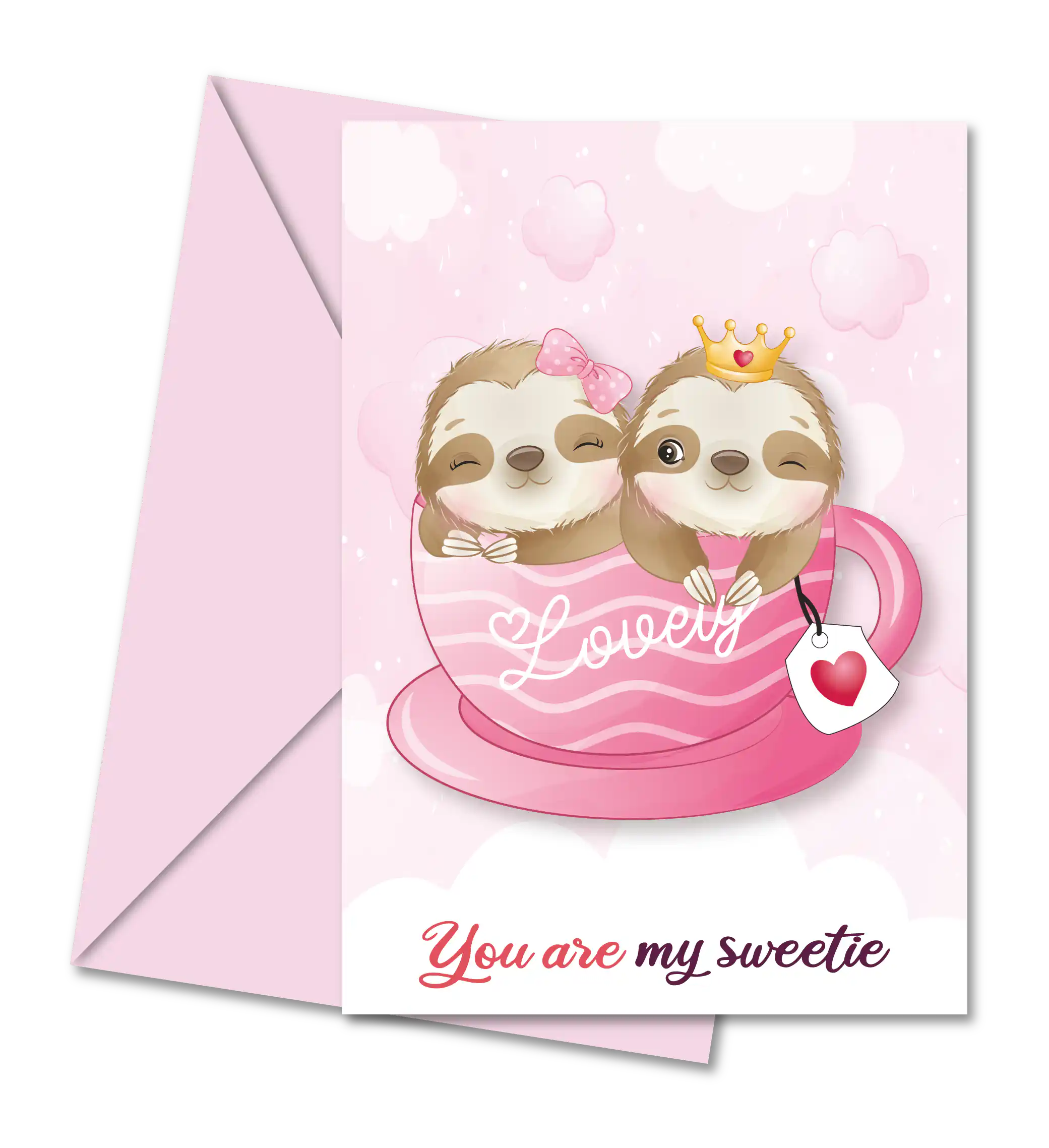 Postais de Namorados Desdobráveis com Envelope Cucawik