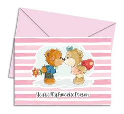 Postal de Namorados com Urso e Postal de Amor "You´re My Favorite Person" | Cucawik