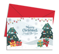 Postal de Natal com Árvores e Presentes | Cucawik