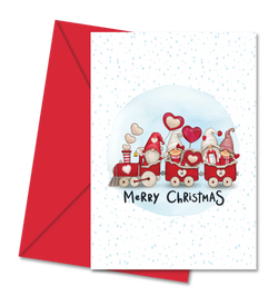 Postal com Gnomos de Natal no Comboio | Cucawik