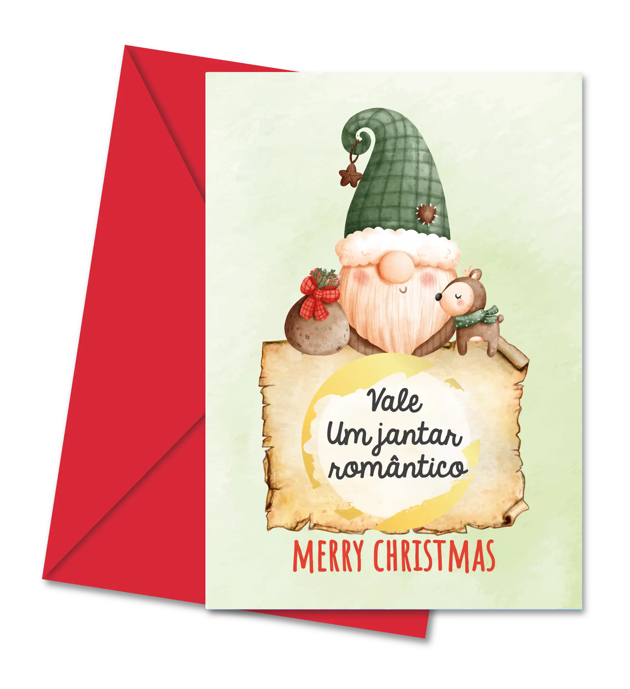 Postal Raspadinha de Natal Personalizável "Vale um Jantar Romântico" | Cucawik