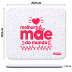 Medidas do tapete de rato com frase Melhor Mãe do Mundo – 20,9 × 18,9 × 0,3 cm